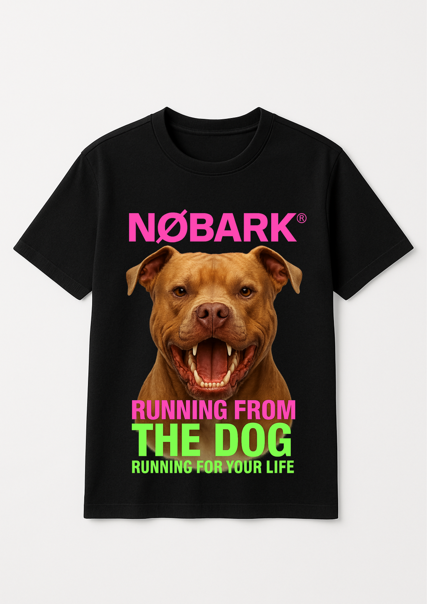 🔥 NØBARK® "PITBULL – RUNNING FROM THE DOG" TEE 🔥